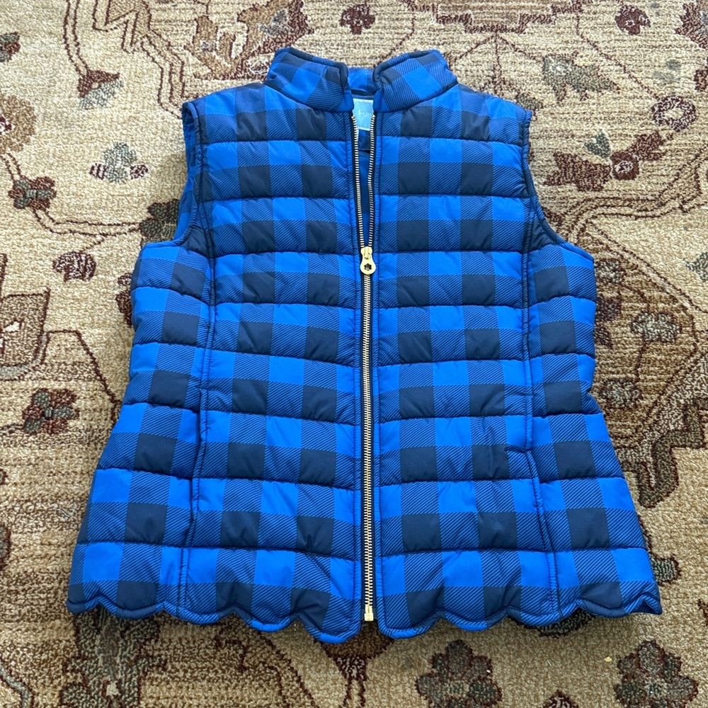 Draper James scalloped gingham vest